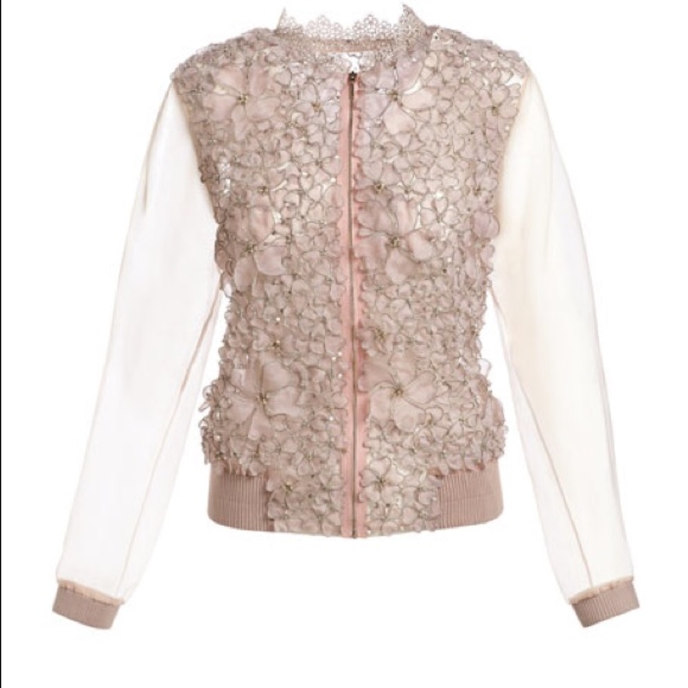 Elie Tahari Suri Floral silk organza jacket